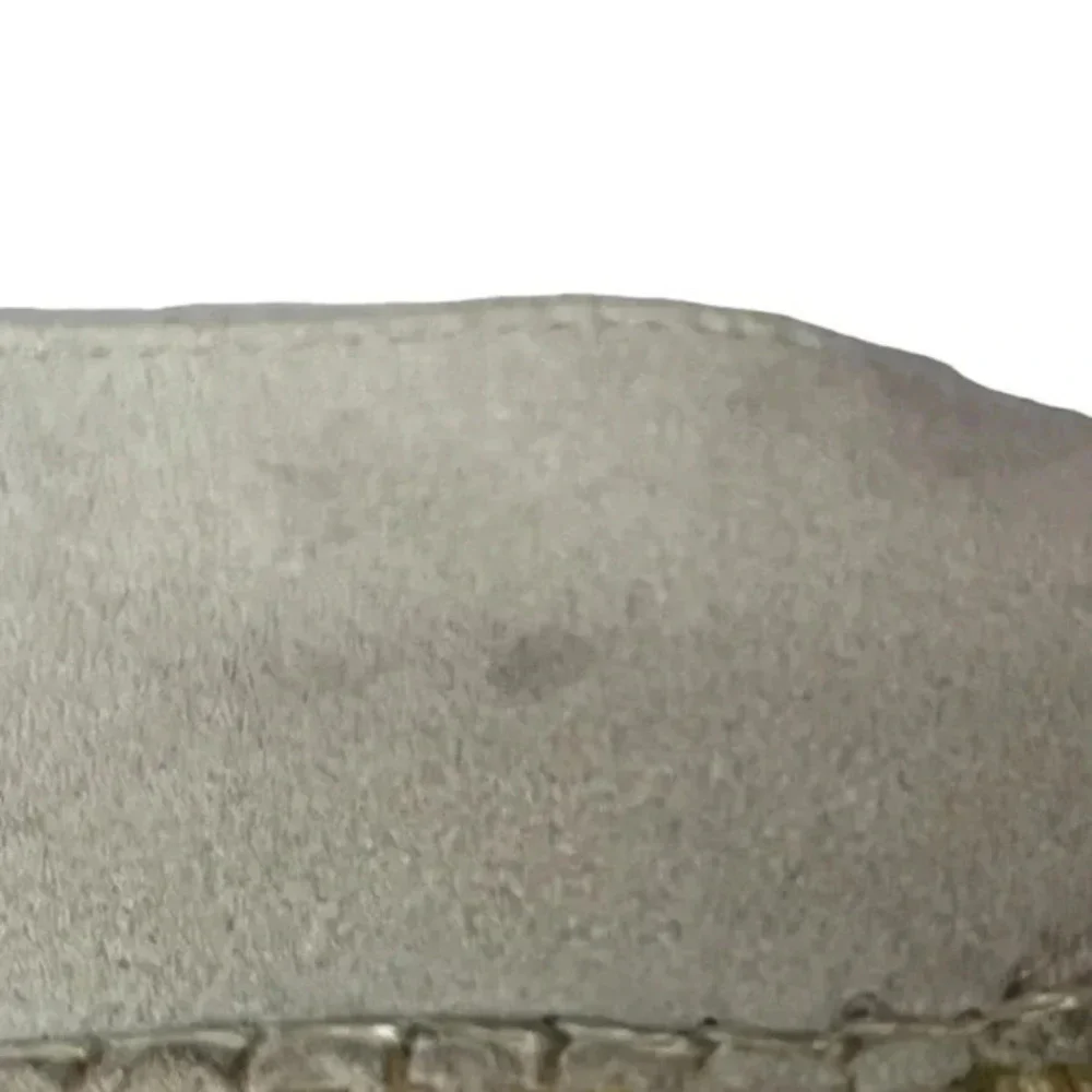 Fabiola‎ Espadrille Slip ons Leather Flats Size 39 US 8 Light Gray Made in Spain